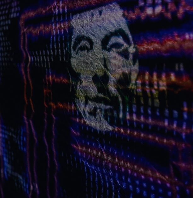 Generative portrait projected in an immersive MU LABS environment